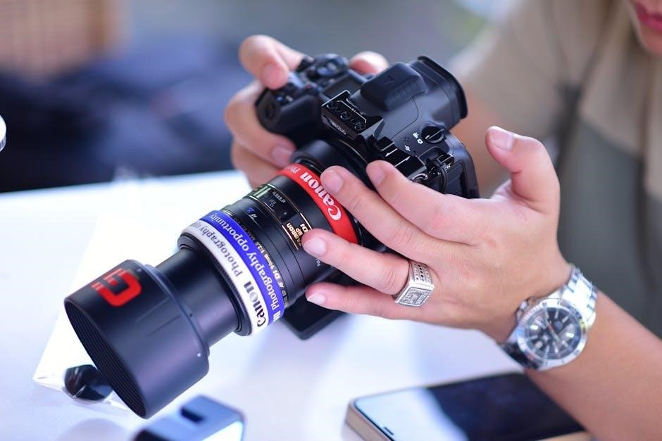 manually adjust camera lens crossword